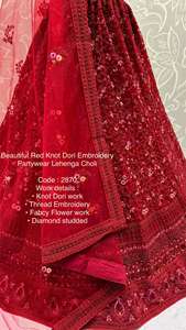 Filet fantaisie de designer exclusif de créateur lourd avec broderie de fil Fabricant Lehenga Choli d'Inde - Product Image 4