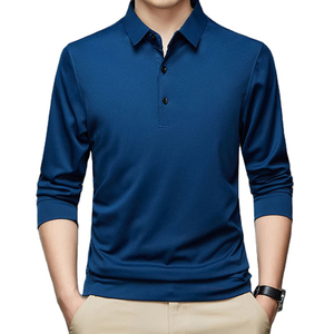 Polos de manga larga para hombre de primavera y otoño, 100% de algodón de alta calidad, diseño personalizado con nuevo logotipo, camiseta Polo al por mayor - Product Image 3