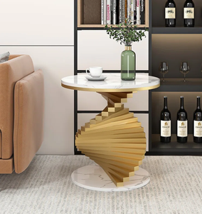 โต๊ะด้านข้างทรงกลมหรูหราทันสมัยสำหรับห้องนอนและห้องนั่งเล่นเฟอร์นิเจอร์กาแฟมีสไตล์ส่งออกที่บ้าน - Product Image 2