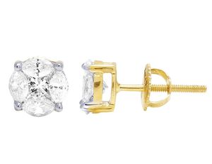 Lujo moda redondo diseñador elegante Moissanite diamante Stud pendientes para las mujeres - Product Image 3