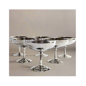 Gobelets à dessert en acier inoxydable de qualité supérieure et au design haut de gamme, mini verres ronds à pied pour crème glacée - Product Image 2