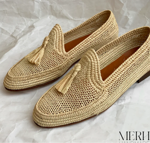 Moroccan <b>Raffia</b> Woven Straw slippers Mother's Day <b>Sandals</b> Customized Natural Moroccan <b>Raffia</b> Loafers - Product Image 2