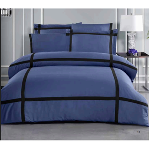 Parure de lit de luxe 6 pièces en satin de coton taille King XL, brodée, motif géométrique, housse de couette, drap-housse et taies d'oreiller pour usage domestique - Product Image 5