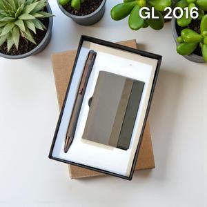 Estuche para Tarjetas de Visita de Cuero y Acero Inoxidable con Cierre Magnético, Juego de Regalo con Bolígrafo, Logotipo Personalizado, Hecho a Mano, Regalo Ejecutivo de Lujo Promocional - Product Image 2