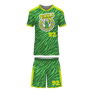 Uniforme de Pickleball Estampado Nuevo de Fabricante OEM, Color y Logotipo Personalizados, Camiseta y Pantalones Cortos Antibacterianos, 100% Poliéster, Unisex para Adultos - Product Image 1