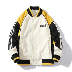 แจ็กเก็ตเบสบอลสำหรับผู้ชายเสื้อแจ็กเก็ตกันหนาวแบบลำลองปกตั้งมีหลายสี - Product Image 1
