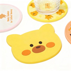 Custom 3D logo Silicone Pad Soft PVC Rubber coaster