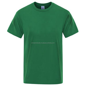Personalizado de alta calidad suelta estilo de moda verde 100% algodón camisetas de los hombres de alta ropa de calle en blanco de gran tamaño de diseño - Product Image 6
