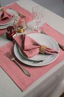 Serviettes de table classiques en lin solide, faites à la main, réutilisables, de haute qualité, personnalisables pour les restaurants et la maison