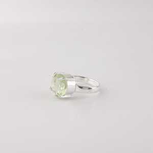 Bague élégante bohème en argent sterling 925 faite à la main avec améthyste verte ovale de 1,40 carat certifiée IGI pour femme, cadeau - Product Image 5