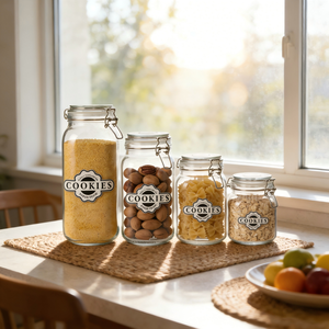 Frasco Hermético Cuadrado <span class=keywords><strong>de</strong></span> Vidrio para Organización <span class=keywords><strong>de</strong></span> Despensa con Tapa <span class=keywords><strong>de</strong></span> <span class=keywords><strong>Cierre</strong></span> Hermético, Recipiente <span class=keywords><strong>de</strong></span> Almacenamiento con Diseño Personalizado para Decoración <span class=keywords><strong>de</strong></span> Cocina - Product Image 5