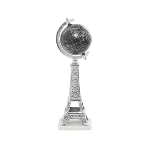 Globo del mundo giratorio de plata modelo hecho con metal para oficina y decoración del hogar al por mayor - Product Image 1