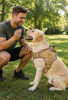 Arnés Táctico Antitirones para Perros, Chaleco Ajustable y Transpirable con Asa de Control y Doble Anilla en D para Perros Grandes OEM ODM