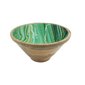 ชามผลไม้ทรงกลมทำจากไม้ธรรมชาติทำด้วยมือสีน้ำตาลสำหรับวางบนโต๊ะในบ้านและโรงแรมชามเสิร์ฟอาหารและของว่าง - Product Image 4