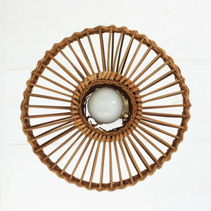 โคมไฟหวายสานธรรมชาติสุดหรูไฟระย้าไม้ไผ่ทรงกลมพร้อมคุณสมบัติแขวนสำหรับตกแต่งภายในบ้านห้อง - Product Image 3