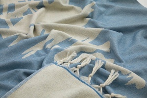 Toalla de Playa Turca Caribeña con Diseño Jacquard, Color Verde Azulado, 36x66 pulgadas - Product Image 4