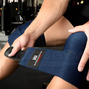 Offre Spéciale Produits Fitness Genouillère Élastique coton durable qualité Genou Wrap Haltérophilie Squats Formation Wraps À Vendre - Product Image 6