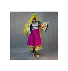 Vintage Ethnic Afghan Kuchi Dresses Traditional Party Outfits with Lace Decoration in Multi Colors for Pakistan - Product Image 3