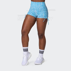 Booty Shorts taille haute contrôle du ventre Shorts d'entraînement pour les femmes Gym Fitness dames bout à bout Booty Yoga Shorts - Product Image 3