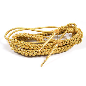 Vente en gros Aiguillette personnalisée recyclée or fil de métal rubans d'épaule en tissu pour uniformes régimentaires avec motif de logo - Product Image 5