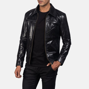 Vente en gros pakistanaise de vestes en cuir fabricant veste en cuir décontractée latérale à ceinture pour hommes nouvelles vestes de conception OEM de moto - Product Image 2