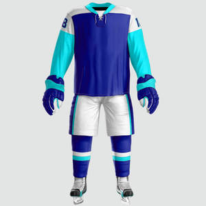 Conjunto de ropa deportiva de hockey sobre hielo de secado rápido de poliéster personalizable cómodo con uniformes de hockey sobre hielo por sublimación de nombre de equipo - Product Image 3