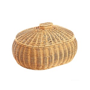 Eco-Friendly Rattan <b>Wicker</b> Vietnam Made Modern Design Storage <b>Lid</b> Multifunctional <b>Basket</b> Organizer Kitchen Vegetables Customized - Product Image 1