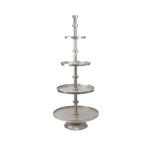 Support à gâteau moderne en aluminium à un niveau avec couvercle en dôme en verre pour la maison anniversaire servant des supports à gâteau en métal élégants Bake Ware Tabletop - Product Image 1
