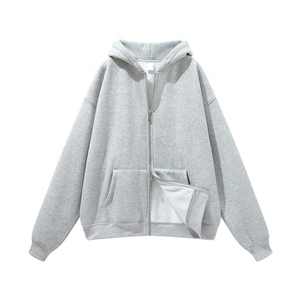 Alta calidad al por mayor cremallera Sudadera con capucha de manga larga de gran tamaño Unisex sudaderas con capucha conjunto para los hombres con logotipo personalizado 100% algodón térmico - Product Image 5