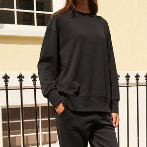 Sweat-shirt surdimensionné Logo personnalisé Sweat-shirt blanc à col ras du cou/Sweat-shirt unisexe épais et uni respirant 2025 - Product Image 3