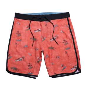 กางเกงขาสั้นชายหาดแบบแห้งเร็วสำหรับผู้ชายผ้าซับเมชั่นเอวยางยืดพิมพ์ลายแบบระเหิดและโลโก้สำหรับชุดว่ายน้ำงานตามสั่ง - Product Image 1