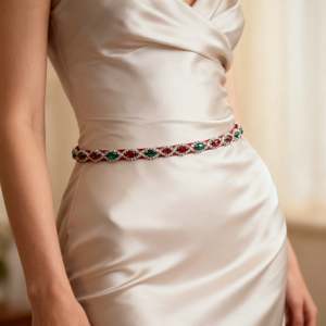 Bridella BS189 Wine Rhinestone Adjustable Fit Bridal <b>Belt</b> for <b>Weddings</b> & Formal Events - Product Image 3