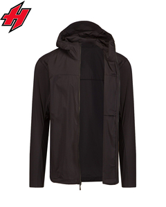 Chaqueta para correr Softshell fina con logotipo personalizado para hombre 2024 con capucha impermeable con cremallera rompevientos formal para deportes al aire libre - Product Image 6