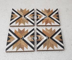 Creative Design Natural <b>Wood</b> and Resin Decorative Tea Coaster for Luxury Home Hotel Restaurant Tableware Mats and Pads Coasters - Product Image 5