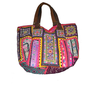 กระเป๋าสไตล์โบฮีเมียนสำหรับผู้หญิง, กระเป๋าผ้าฝ้ายโบฮีเมียนความจุขนาดใหญ่พร้อมฝาปิดมีซิปแบบพกพาสำหรับงานแต่งงานในโอกาสพิเศษ - Product Image 1