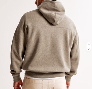 Venta al por mayor personalizado de alta calidad de lana pulóver gota hombro ropa teñida de peso pesado de algodón liso cuadrado recortado Sudadera con capucha de gran tamaño - Product Image 6