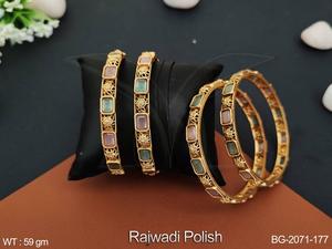 Joyería de Moda, Diseño Rajwadi Pulido, Estilo Elegante de Diseñador, Accesorios para Fiestas, Joyería Kemp para Mujer, Conjunto de Brazaletes - Product Image 4