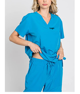 Ensemble d'uniforme médical pour femmes, pantalon d'allaitement léger et extensible à 4 voies, 8 poches, col en v, cordon de serrage, taille élastique - Product Image 5