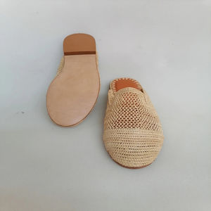 Vente en gros de pantoufles et sandales marocaines faites à la main en raphia, chaussures tissées écologiques pour femmes et hommes, commande en gros, fournisseur direct - Product Image 2