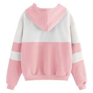 Sudadera con capucha para mujer Suéter de manga larga Jersey Fleece Drop Shoulder Sudadera con capucha a rayas Mujer - Product Image 2