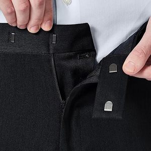Pantalón de Vestir Casual para Hombre 2026, Corte Slim Fit, Diseño Ligero en Color Jaspeado, Frente Plano, Cintura Media, Patrón Recto, Tela de Lana Peinada Teñida Lisa - Product Image 6