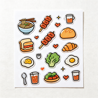 Lot de stickers en résine époxy pour amateurs de cuisine, motifs superposés Ramen, Croissant, Œuf, Brocoli, pour commande en gros, ensemble de fournitures créatives, couleur personnalisable
