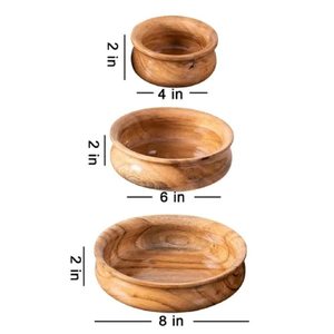 Super vente de bols de service en bois pur réutilisables de longue durée assiette écologique remise en gros - Product Image 4