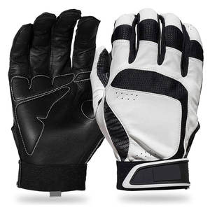 Gants de frappeur de baseball en polyester/coton de qualité supérieure, respirants, avec fermeture auto-agrippante, personnalisables pour droitiers, vente en gros - Product Image 1