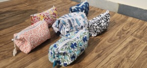 Women's Multicolor Floral <b>Quilted</b> <b>Makeup</b> <b>Bag</b> New Block Print Cotton Cosmetic Travel for Toiletry Gift <b>Bag</b> Zipper Closure Fashion - Product Image 6