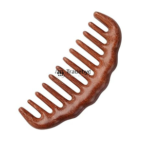 Tradebyd Peigne à barbe en bois pour hommes Peigne de toilettage naturel Outil de coiffure antistatique pour poche - Product Image 1
