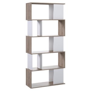 MAZE Librería Jackson en color Hickory y Blanco 80 x 175 cm KIT Móvil para TVilum Estanterías y Librerías - Product Image 1