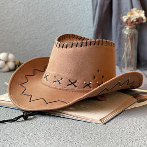 Nuevos sombreros de vaquero de cuero al aire libre para hombres de vaquero occidental personalizados Sombreros de vaquero en cuero genuino Sombreros de moda al por mayor - Product Image 4