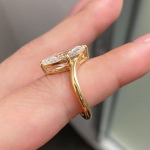Iced Jewelz <b>Top</b> Selling 3 Carat Moissanite Emerald Cut 10K Yellow Gold Original <b>Wedding</b> Ring Fine Jewelry Wholesale - Product Image 6