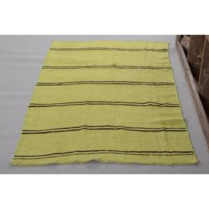 Modern Vintage Turkish Rug 3.6 X 6.4ft Green Brown Patchwork Design Classic Large Area Rectangle Wool Material Latex Room Rug - Product Image 2